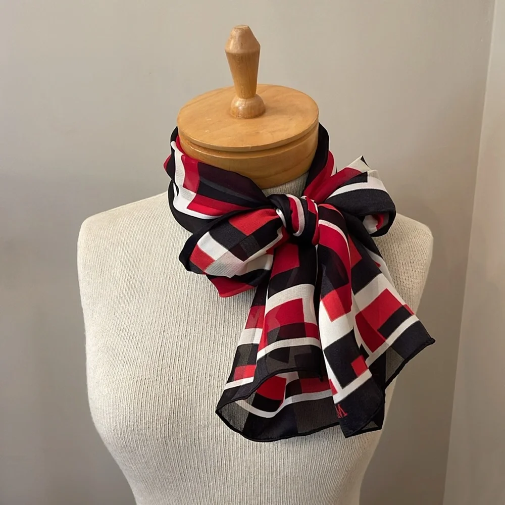 Mark Kay Director Scarf Future Sales Oblong Geometric Abstract Logo 52x11”